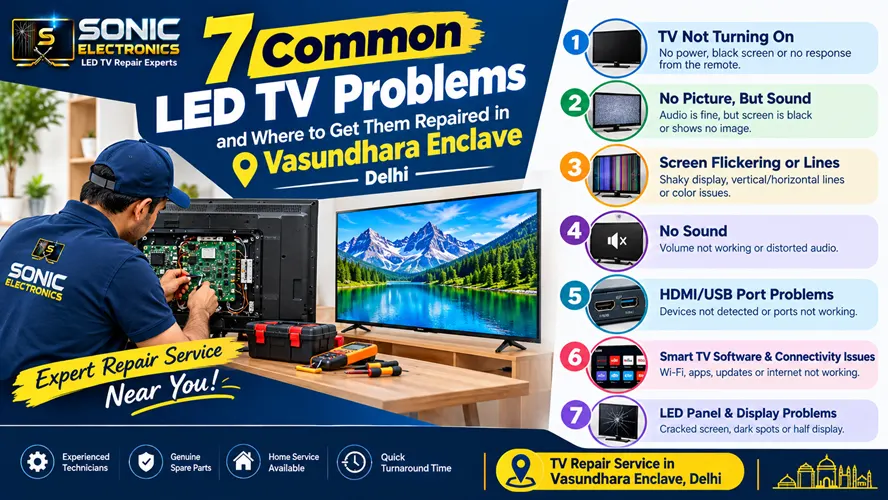 7 Common LED TV Problems and Where to Get Them Repaired in Vasundhara Enclave